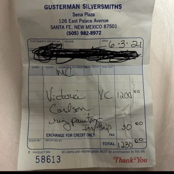 Handmade Victoria Carlson Sterling Silver Landscape Painting Statement Ring 8.5 - Picture 10 of 10